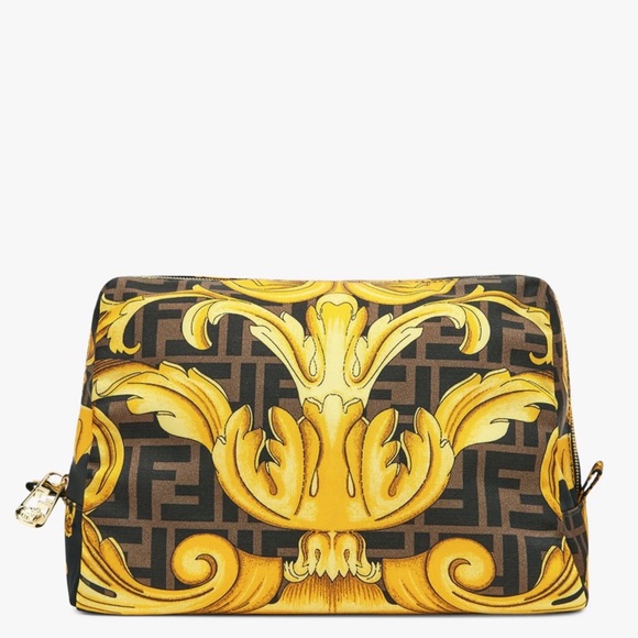 FENDACE “Fendi x Versace” Medium Nylon Toiletry Case or Beauty Pouch - Picture 2 of 6